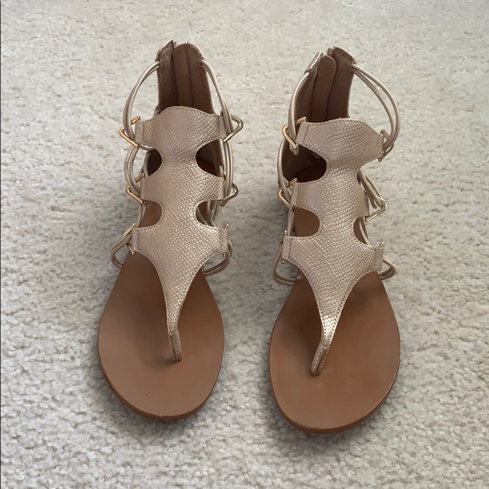 Shimmery Gold Summer Sandals